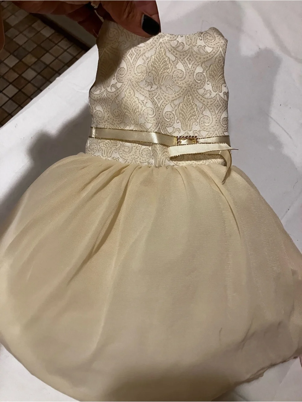 Retired 2005 American Girl Gala Party Dress Gold Brocade Tulle & Matching Shoes⁠